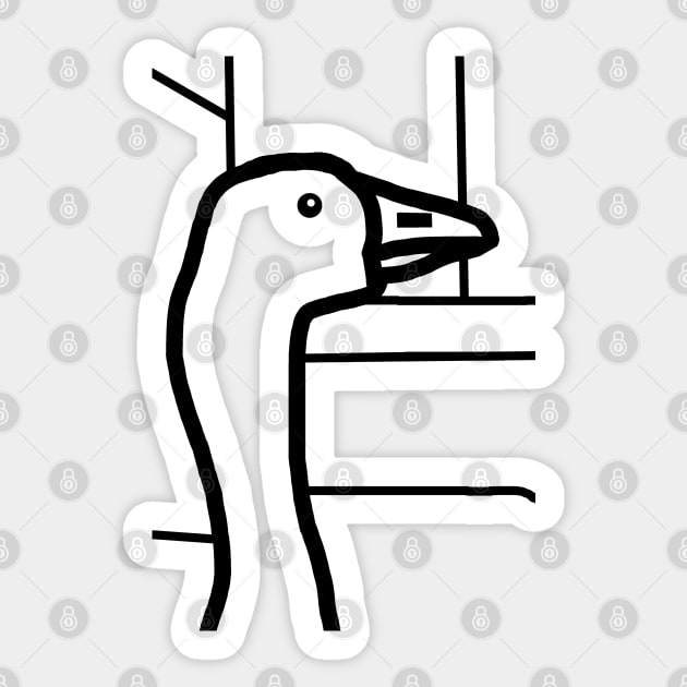 Minimal Goose in the City Portrait Sticker by ellenhenryart